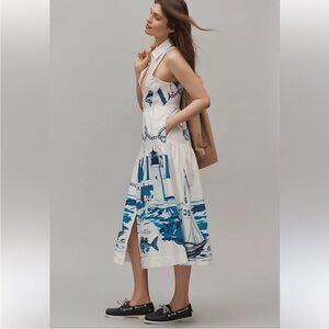 NWT | Anthropologie | Maeve | Nautical Fish Print Dress | XS